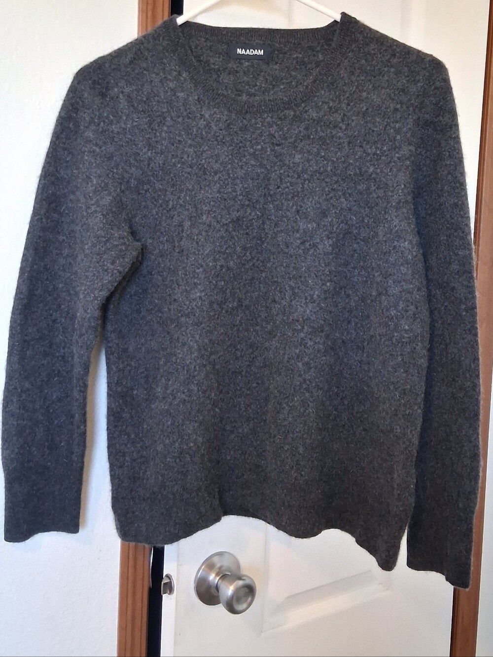 NAADAM Charcoal Black Crewnwck Sweater 100% Cashmere SzS Minimalist Soft